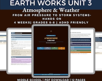 Atmosphere & Weather Unit Study — Homeschool Earth Science, Grades 6-8, NGSS, Neurodivergent Friendly