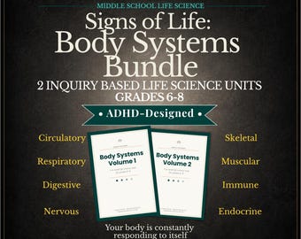 Body Systems Bundle | Middle School Life Science | Human Body Grades 6–8 | ADHD-Friendly Biology