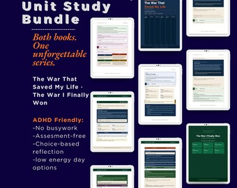 WWII Unit Study Bundle | Literature Companion for Middle School | ADHD Friendly (PDF Download)