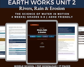 Earth Science Unit Study | Water Cycle Weathering Erosion Homeschool | Middle School | Rivers Rain Erosion