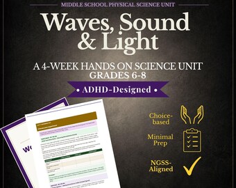 Waves Sound Light Curriculum Unit | Hands-On Physics Grades 6–8  | ADHD Friendly