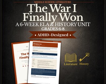Estudio de la novela "La guerra que finalmente gané" / Currículo de Lengua y Literatura para la escuela secundaria / Unidad de literatura sobre la Segunda Guerra Mundial adaptada para personas con TDAH