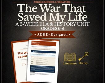 Estudio de la novela "La guerra que me salvó la vida" / Currículo de Lengua y Literatura para la escuela intermedia / Unidad de literatura sobre la Segunda Guerra Mundial (6.º a 8.º grado)
