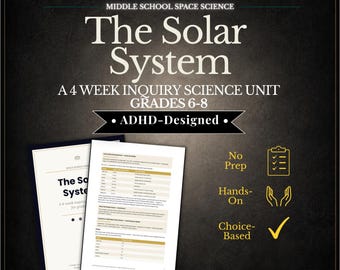 Solar System Unit | Middle School Space Science | Astronomy Grades 6–8 | ADHD-Friendly