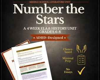 Number the Stars Unit Study | Middle School ELA & History | ADHD-Friendly Book Study | Grades 6–8