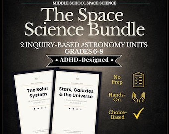 Space Science Bundle | Homeschool Astronomy Unit Study | Middle School Grades 6-8 | ADHD Friendly | PDF