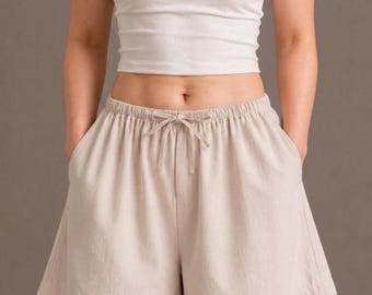 pantalones cortos holgados con cintura elástica