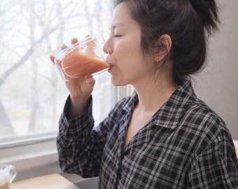 Elegantes kariertes Pyjama-Set - weiche Premium Loungewear, leicht und atmungsaktiv, perfektes Geschenk für sie (rosa schwarz lila)