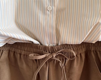 Pantalones de corte recto en mezcla de lino / Estilo relajado y sofisticado