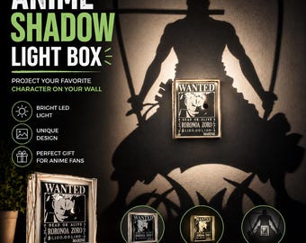 Anime Schatten Light Box | LED-Projektionslampe | 3D gedrucktes Nachtlicht | Manga Dekor | Otaku Raumästhetik