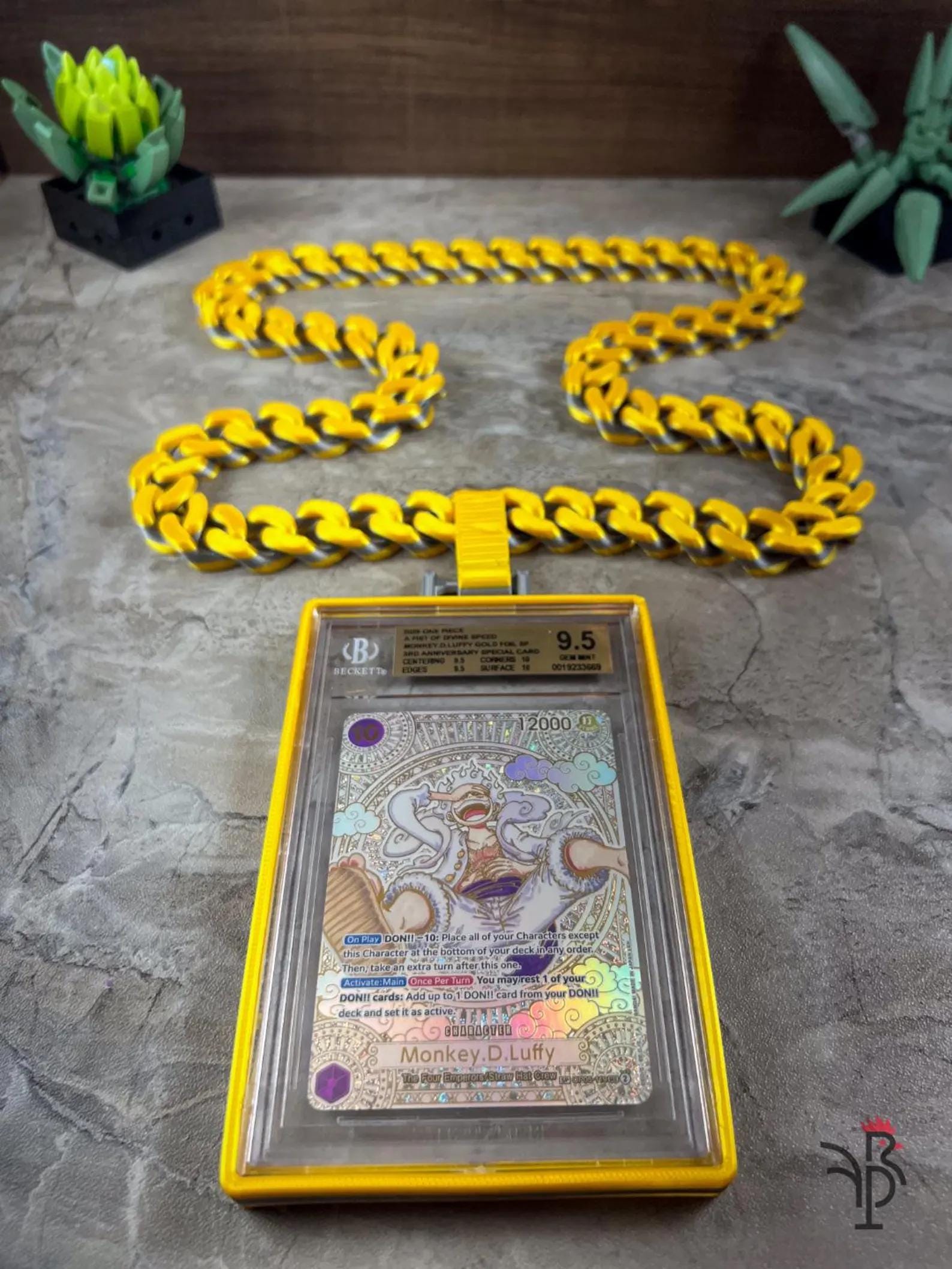 graded card chain Secure/Show your Slab - Graded Card Holder With Metal Chain