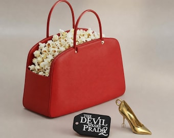 The Devil Wears Prada 2 Popcorn Bag – 3D Printed Cinema Handbag + Keychain, Movie Collectible
