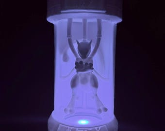 Mewtwo Incubator Lamp - Pokémon Inspired LED Desk - 3D Printed