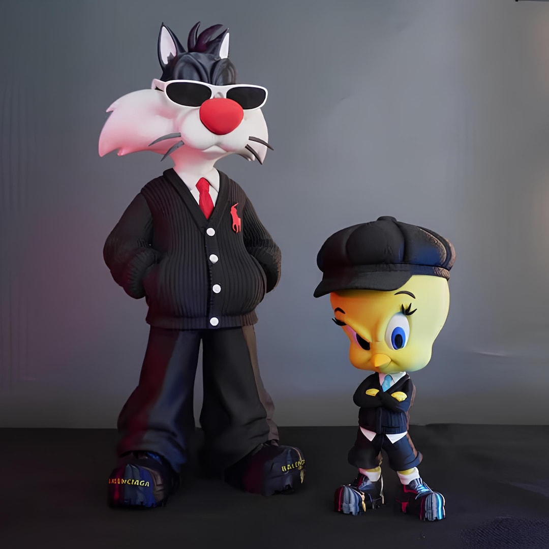 Sylvester & Tweety Urban Figure Set |looney Tunes Inspired