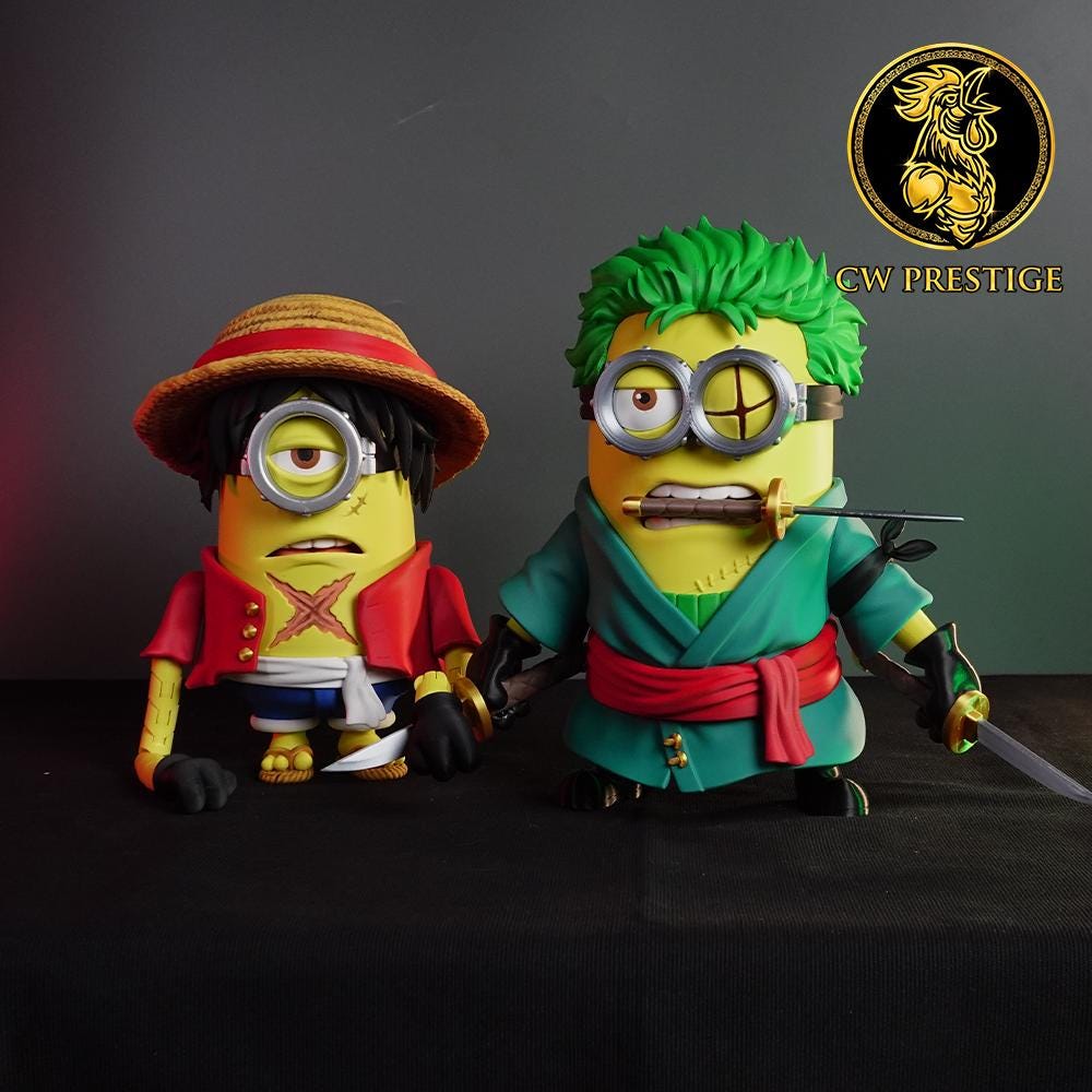 Minion X One Piece Inspired Luffy & Zoro Figure 30cm – Anime