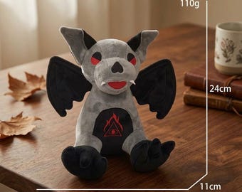 Peluche Pipistrello Gotico Vampiro Diavolo Animale Imbottito Estetica Oscura Decorazione Stanza Spettrale Morbido Peluche Inquietante Carino Regalo di Halloween Creatura Mitica