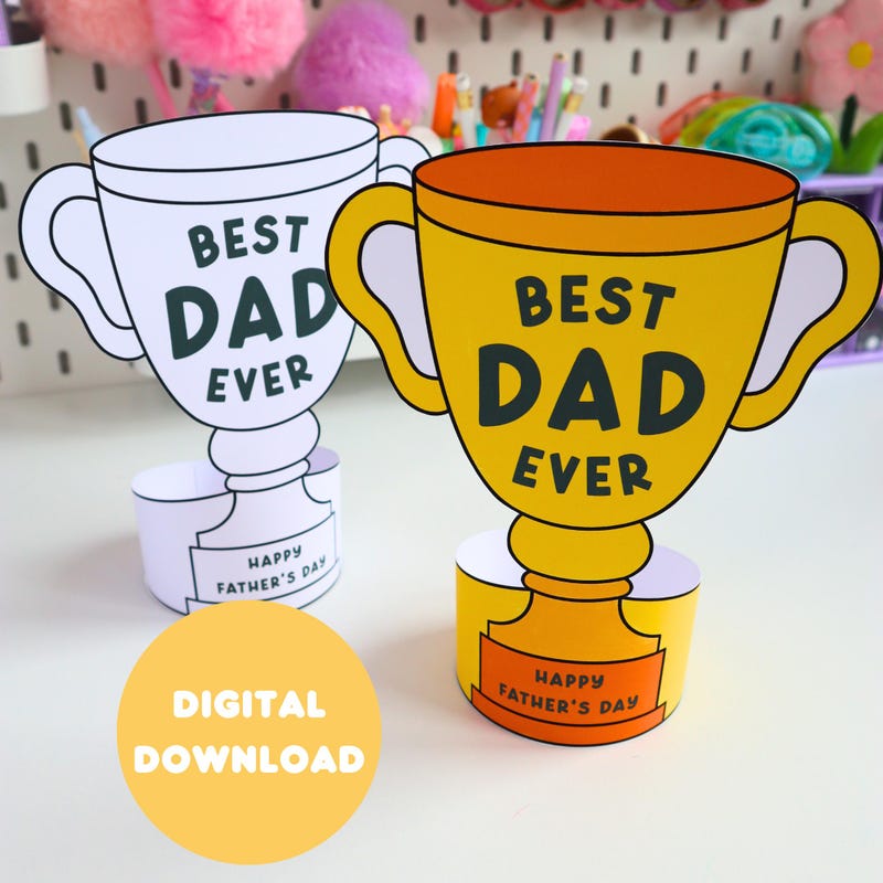 Fathers Day Trophy Card - Etsy
