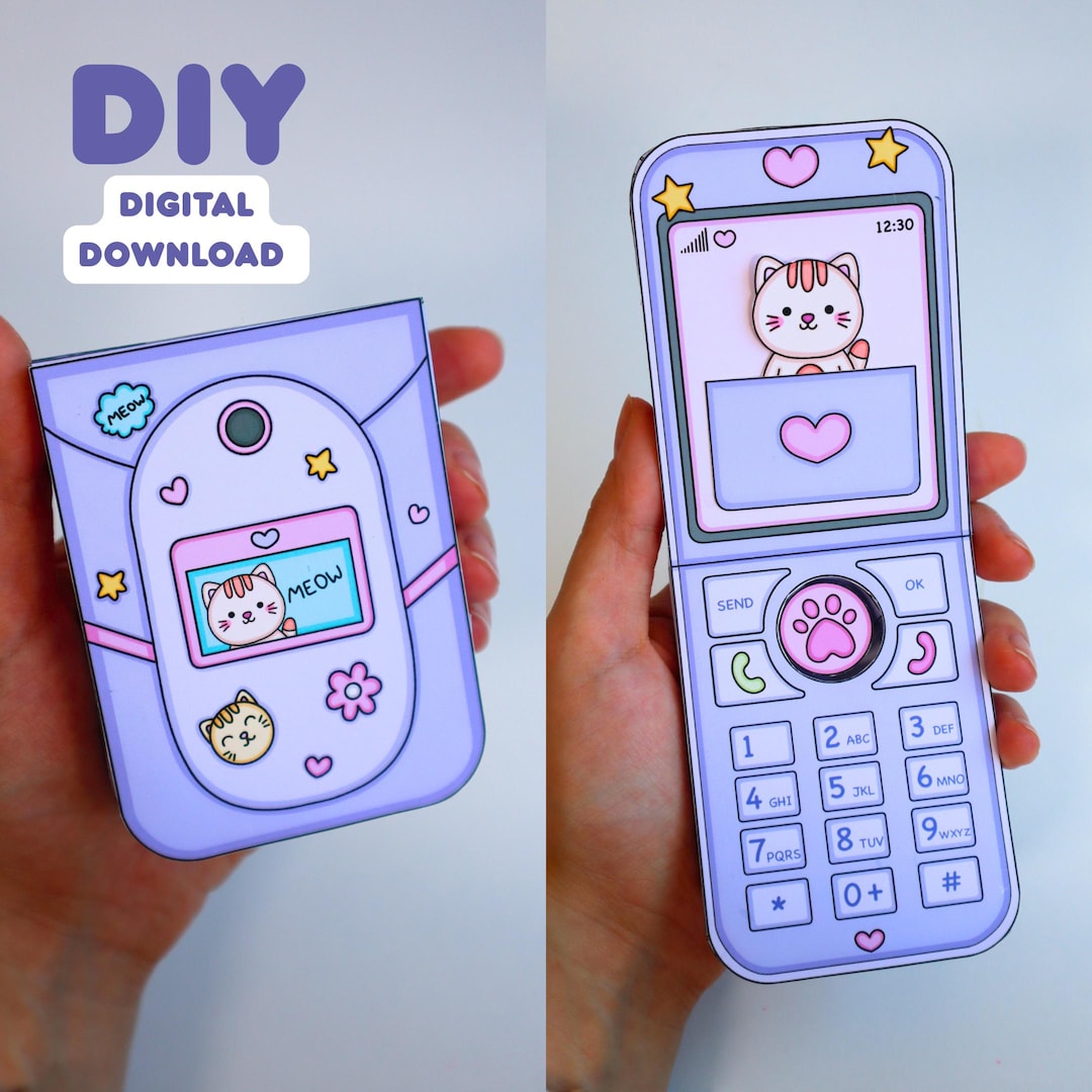 Printable Paper Flip Phone Craft | DIY Phone Toy PDF for Kids | Screen Free Activity | Cut