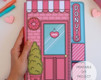 Printable Donut Shop Paper Play Set | Pretend Play for Kids | Printable Paper Doll | Digital Download | Kids Craft Activity