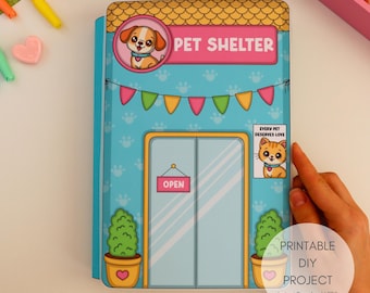 Printable Pet Shelter Paper Play Set | Pretend Play for Kids | Printable Paper Doll | Digital Download | Kids Craft Activity