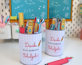 ¡Gracias, profesor/a! Regalo imprimible con envoltorio de Duplo | Regalo DIY para profesores con bolsillo para cupones | Regalo imprimible de fin de curso