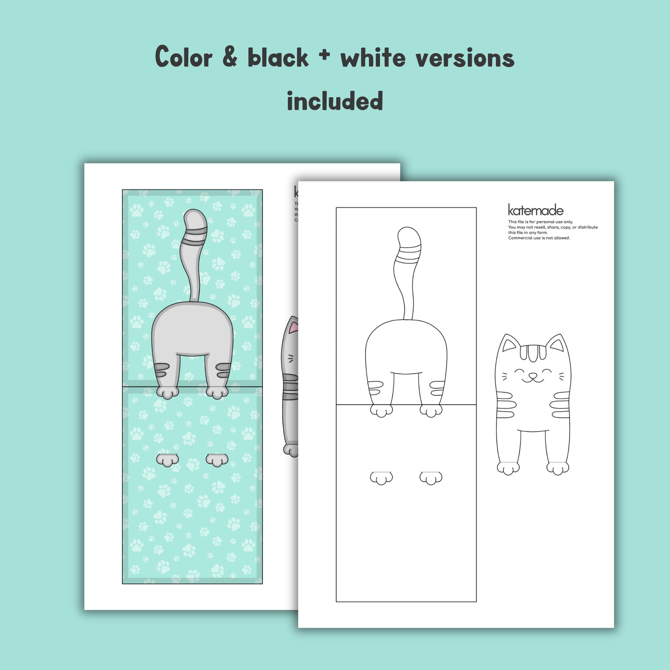 Printable Pop up Card Template | DIY Cat Card | Cute Printable Gift ...