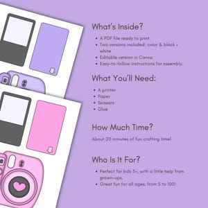 Printable Pull-Out Photo Card Template, Editable Canva Gift, DIY Polaroid Card, Mother's Day, Best Friend, Personalized Photo Card image 9