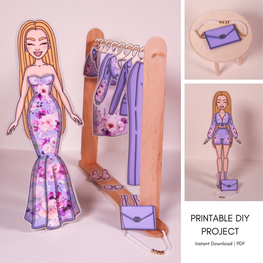 Printable Paper Dolls Dress up Set | Digital Download | Creative Kids ...