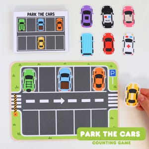 Car Parking Printable Game, Preschool Matching Activity, Visual Perception & Spatial Awareness Game, Car Busy Book, Kids Printable PDF