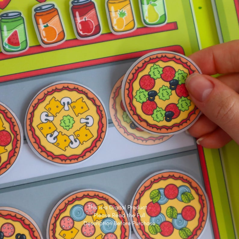 Pizza Shop Quiet Book Printable for Kids | Create Your Own Pizza Restaurant | Pretend Play Pizzeria Activity | Interactive PDF Download image 6