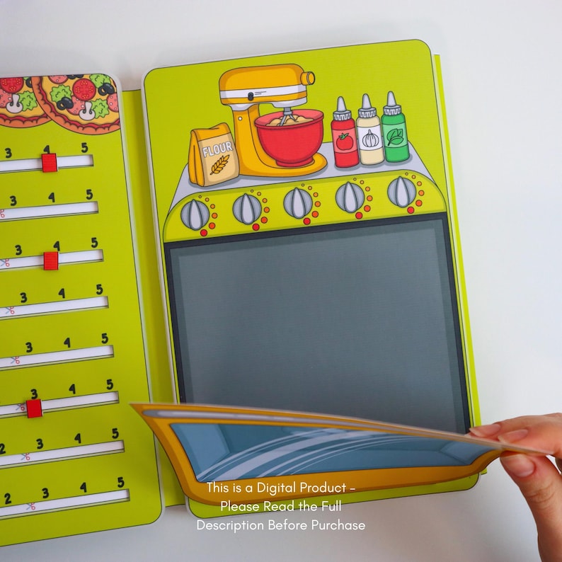 Pizza Shop Quiet Book Printable for Kids | Create Your Own Pizza Restaurant | Pretend Play Pizzeria Activity | Interactive PDF Download image 11