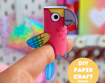 Bird Finger Puppets Printable PDF | DIY Paper Craft for Kids | Bird Craft Activity | Preschool & Kindergarten Craft | Digital Download