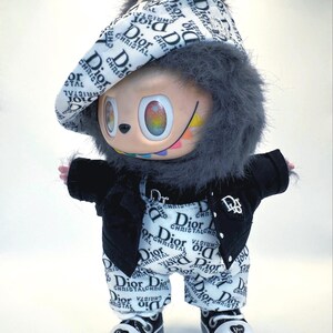 Midnight Street Outfit – Handmade Labubu Doll Clothes – One of a Kind image 11