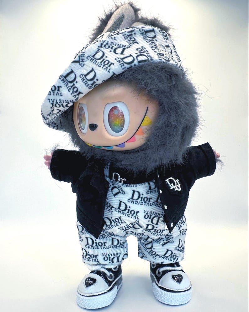 Midnight Street Outfit – Handmade Labubu Doll Clothes – One of a Kind image 11