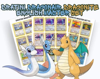Tijdelijke aanduidingen voor Dratini, Dragonair, Dragonite masterset | inclusief alle variaties en cameeën