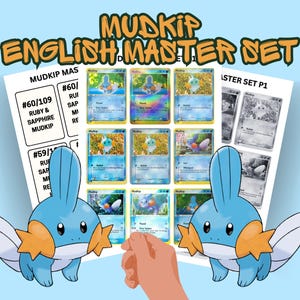 English Mudkip master set binder placeholders/fillers | inc all cameos & variants