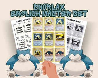 English Snorlax master set binder placeholders/fillers | inc all variants & cameos
