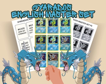 English Gyarados master set binder placeholders/fillers | inc all variants & cameos