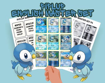 Conjunto maestro de Piplup en inglés: marcadores de posición/relleno / incluye todas las variantes y cameos