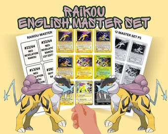 English Raikou master set binder placeholders/fillers | inc all variants & cameos