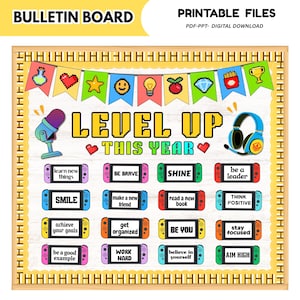 Level Up Bulletin Board Kit | Gaming Growth Mindset Classroom Display (Digital Download)