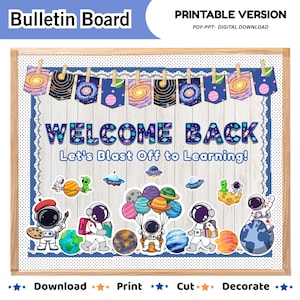 Space Bulletin Board Kit | Welcome Back Classroom Decor | Astronauts, Planets (Digital Download)