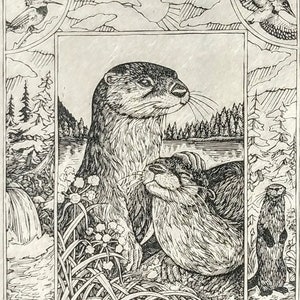 Otter World - Relief Print