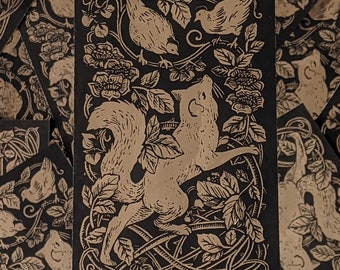 Reynard y gallinas - Adhesivo dorado