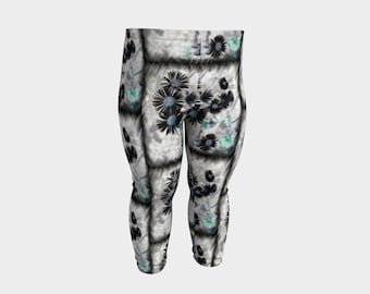 Baby Leggings Floral Art Print Baby Girl Tights Custom Printed Artist Designed Limited Edition