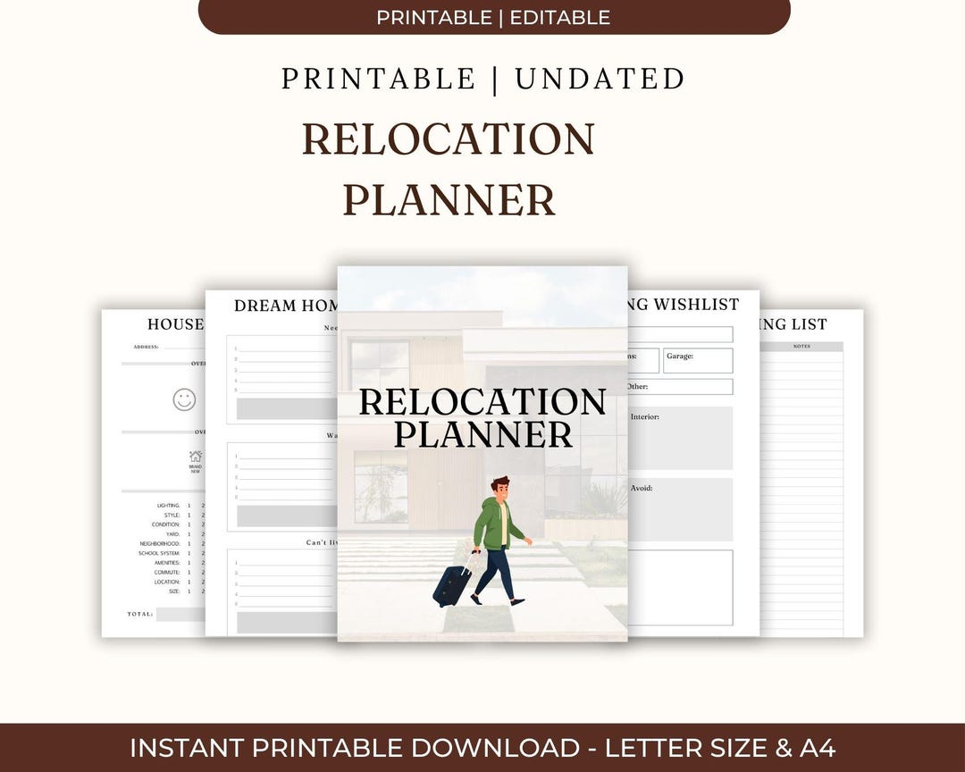 Relocation Planner Digital Download, Moving Checklist Organizer, New ...