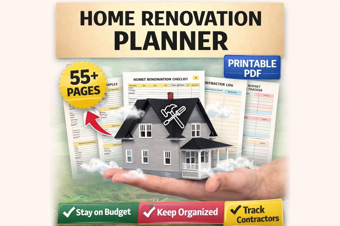 Home Renovation Planner Printable PDF | Remodel Planner, Budget Tracker ...