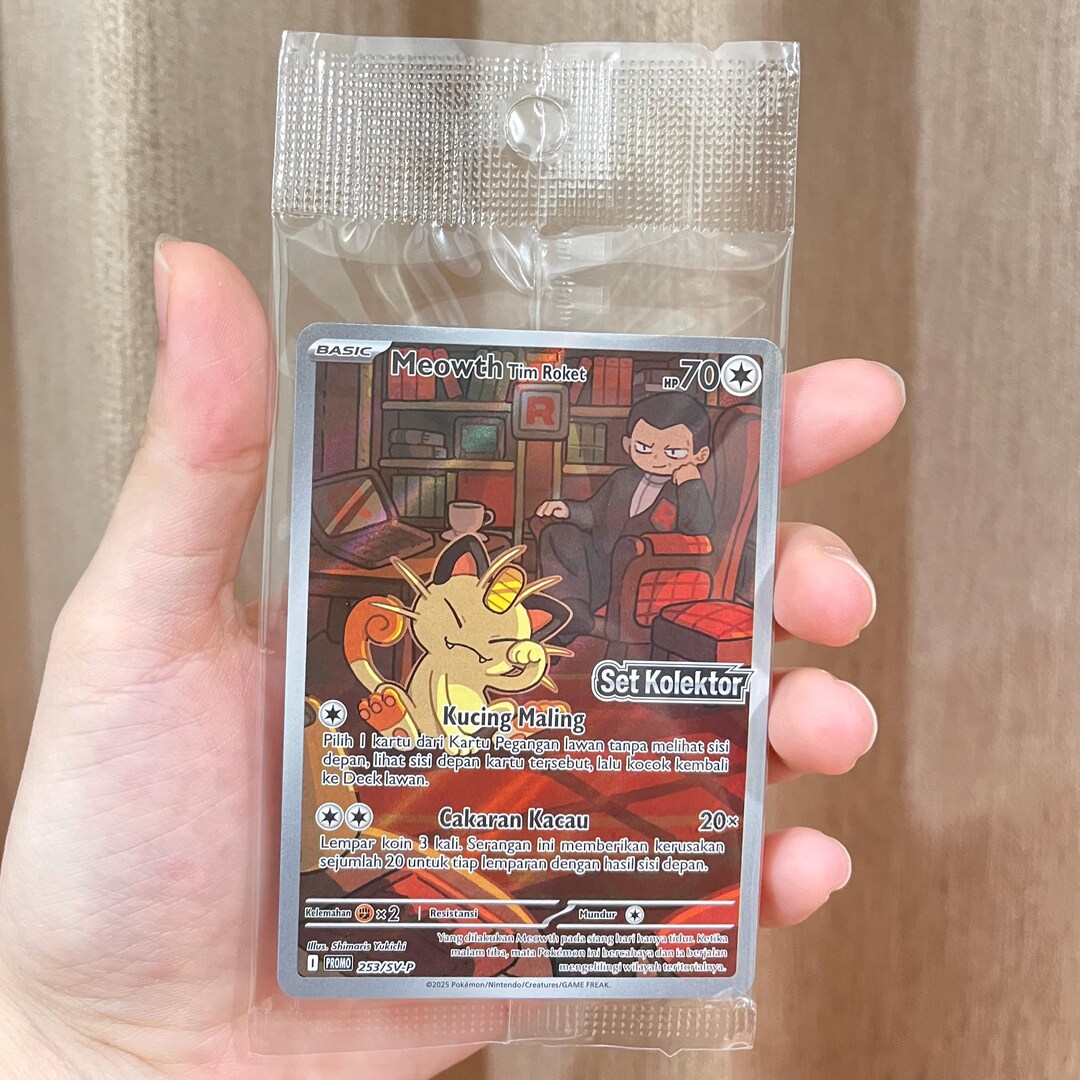 Meowth Tim Roket Collector Set Card – Indonesian Exclusive Promo (near ...