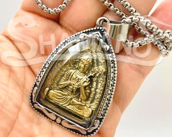 Amuleto budista tailandés - SUERTE, PROTECCIÓN Y ÉXITO - Auténtico talismán espiritual - Auténtico amuleto budista para la suerte y la protección + ¡Collar de regalo!