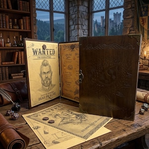 Premium Wooden DM Screen Foldable Game Master Shield | Custom DnD Gift for Dungeon Master | TTRPG Initiative Tracker RPG Dice Accessories